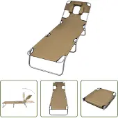 The Living Store Sonnenliege Klappbar Kopfkissen Verstellbare Rückenlehne Taupe