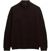 Superdry für Herren. M6110682A Jersey Texture Half Zip braun (XXL), Lässig, Baumwolle