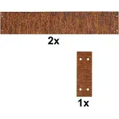 ESTEXO Rasenkante Edel-Rost 2x Beeteinfassung + Verbinder Hochbeet Mähkante Cortenstahl