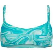 Superdry für Damen. W3010392A Bedrucktes blaues Bralette-Bikinioberteil (L), Strandbekleidung, Recyceltes Polyester, Nachhaltig