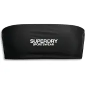 Superdry für Damen. W3010388A Bandeau-Bikinioberteil mit Logo schwarz (S), Strandbekleidung, Recyceltes Polyester, Nachhaltig
