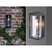 Lutec Solar-Außenwandleuchte FLAIR, schwarz, 29 cm, Sensor, IP44 FLAIR, schwarz, Aluminium, Modern, Wandleuchte außen