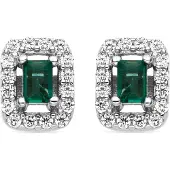 Luxenter -Ohrringe aus 925er Sterlingsilber mit Aquamarin-Zirkonia und Rhodiumbeschichtung – Sesh