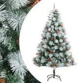 Syfax Künstlicher Weihnachtsbaum Klappbar mit Zapfen & Beeren 210 cm