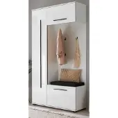 Furn.Design Kompaktgarderobe "Design-D" in weiß Hochglanz 111 x 200 cm