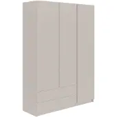 Selsey Bemmi – Kleiderschrank mit 3 Türen, Kleiderstange und 2 Schubladen, Kaschmirgrau, 150 cm