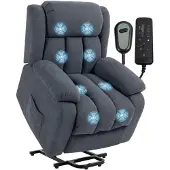 Xdovet Fernsehsessel mit Aufstehhilfe Elektrisch Relaxsessel mit Liegefunktion, Massagefunktion, 93x91x103 cm, Dunkelgrau