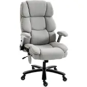 HOMCOM Bürostuhl, Ergonomisch mit Hochklappbaren Armlehnen, Lendenstütze