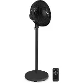 Vonroc Standventilator – höhenverstellbar in 3 Stufen – Schwarz | inkl. Fernbedienung