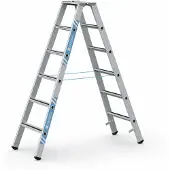 Zarges gebördelte Stehleiter, eloxiert Saferstep B 2x6 Stufen