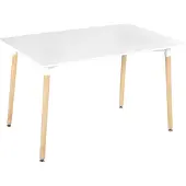 Beliani Esstisch Weiß Holzbeine 120 x 80 cm Rechteckig skandinavischer Stil