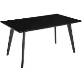 Beliani Esstisch Schwarz Tischplatte 150 x 90 cm Metallbeine Küchentisch Traditionell