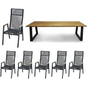 Siena Garden CLEMENTO/Darlington/Bologna Gartenmöbel-Set 7tlg Teak/Anthrazit