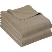 Erwin Müller Baumwolle Wohndecke 2er-Pack in taupe | Gr.: 150 x 220 cm