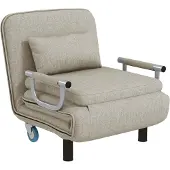 HOMCOM 3 in 1 Schlafsessel, Schlafsofa mit Bettfunktion, Klappsessel Grau