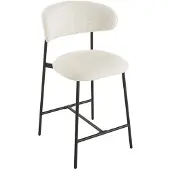 CALICOSY - 2er-Set Hocker aus meliertem Stoff mit Metallbeinen - DRACO