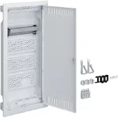 Hager Hohlwandverteiler VH48NW volta Multimedia IP30 Kunststoff Unterputz 4-reihig mit geschlitzer Stahlblechtür weiß BxHxT 314x721x90 mm