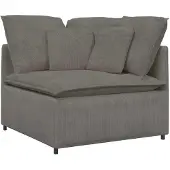 vidaXL Modulares Sofa mit Fußhocker Kissen Cordstoff Hellgrau