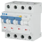 Eaton FI/LS Kombination, 20 A, 100 mA, LS-Charakteristik: C, 3p+N, FI-Charakteristik: A 120679