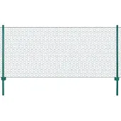 vidaXL Maschendrahtzaun mit Pfosten Stahl 25 x 1 m Grün