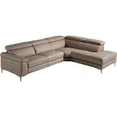 ANGEL CERDA SL Angel Cerdá Relaxsofa mit rechter Chaiselongue in Leder Taupe 6043