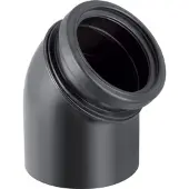 Geberit Pe Anschlussbogen 367945161 DN 100/90, 45Grad, PE-HD, mit Anschlusssteckmuffe