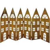 Jw Häuser Silhouette Rostoptik mit LED 2581