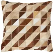 Homescapes PATCHWORK-KISSEN Fell & Leder 45/45 cm geometrisch