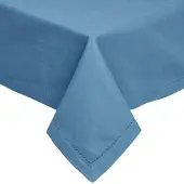 Homescapes TISCHDECKE blau 137/137 cm, 100% Baumwolle