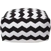 Homescapes SITZPOUF schwarz-weiß mit Zickzack-Muster 60/60/30 cm
