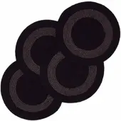 Homescapes TISCHSET rund im 4er-Set 40 cm, schwarz-grau aus Baumwolle