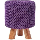 Homescapes STRICK-HOCKER weinrot, Dreibein 32/32/42 cm