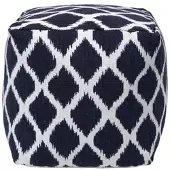 Homescapes SITZWÜRFEL Ikat-Muster blau-weiß, 40/40/40 cm