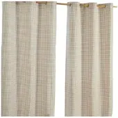 Homescapes ÖSENVORHANG Vichy-Karo blickdicht 2er-Set, 117/137 cm