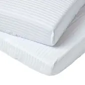 Homescapes DAMAST-SPANNBETTLAKEN 2er-Set für Babybett, 60/120 cm