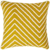 Homescapes DEKOKISSEN Tufted senfgelb 45/45 cm mit Chevron-Muster