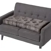 Homescapes SITZAUFLAGE grau 100/48/10 cm – Sofa-Sitzkissen, Velours