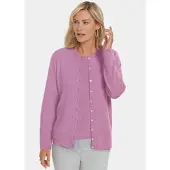 Goldner Eleganter Herbstcardigan mit Rundhals in flieder | Gr.: 46