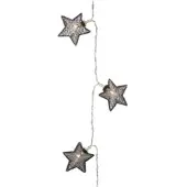MARELIDA LED Lichterkette Sterne - Metall - 10 warmweiße LED - Batteriebetrieb - L: 0,9m - schwarz