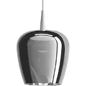 Zafferano Pendelleuchte Bilia 230V LED 8W 2700K, mundgeblasenes Borosilikatglas, Farbe Weiß und Silber, Größe 18x324 cm