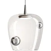 Zafferano Bilia 27 LBA4 LED-Pendelleuchte-Pendel Aluminium-Glas klar - Kugeln Silber-mit LED (2700K)
