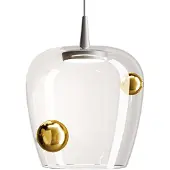 Zafferano Bilia LED-Pendelleuchte, 8 W, 2700 K, mundgeblasenes Borosilikatglas, Aluminium- und Bronze-Finish, Durchmesser 27 cm, Höhe 333 cm