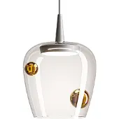 Zafferano Bilia Pendelleuchte, 230 V, aus mundgeblasenem Borosilikatglas mit Aluminium- und Bronze-Finish, Durchmesser 18 cm, LED 8 W, CRI 90