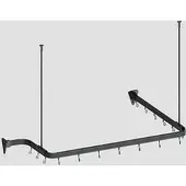 Euroshowers Duschvorhangstange Flexibel Formbar 300 cm Schwarz