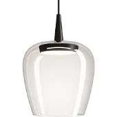 Zafferano Bilia 18 LBA1 LED-Pendelleuchte-Pendel Schwarz-Glas klar-mit LED (2700K)