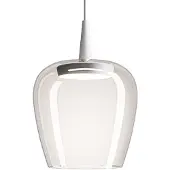 Zafferano Bilia 18 LBA1 LED-Pendelleuchte-Pendel Weiß-Glas klar-mit LED (2700K)
