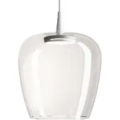 Zafferano Bilia 27 LBA2 LED-Pendelleuchte-Pendel Weiß-Glas klar-mit LED (2700K)