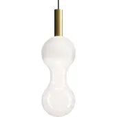 Zafferano Sfer'Otto Pendelleuchte mit mundgeblasenem Borosilikatglasdiffusor, sandgestrahlter Gold- und transparenter Oberfläche, 8 W 3000 K IP40 LED