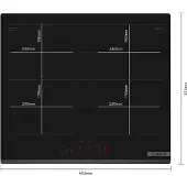Bosch Serie 6 PXY63KHC1E, Schwarz, Integriert, 59.2 cm, Zonen-Induktionskochfeld, Glaskeramik, 4 Zone(n)