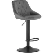 TEXTILOMANIE Barstuhl VELVET KAST mit schwarzem Bein, grau